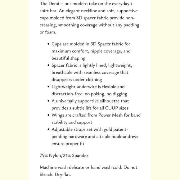 CUUP "The Demi" Spacer Bra - Sz 34D - Picture 6 of 7